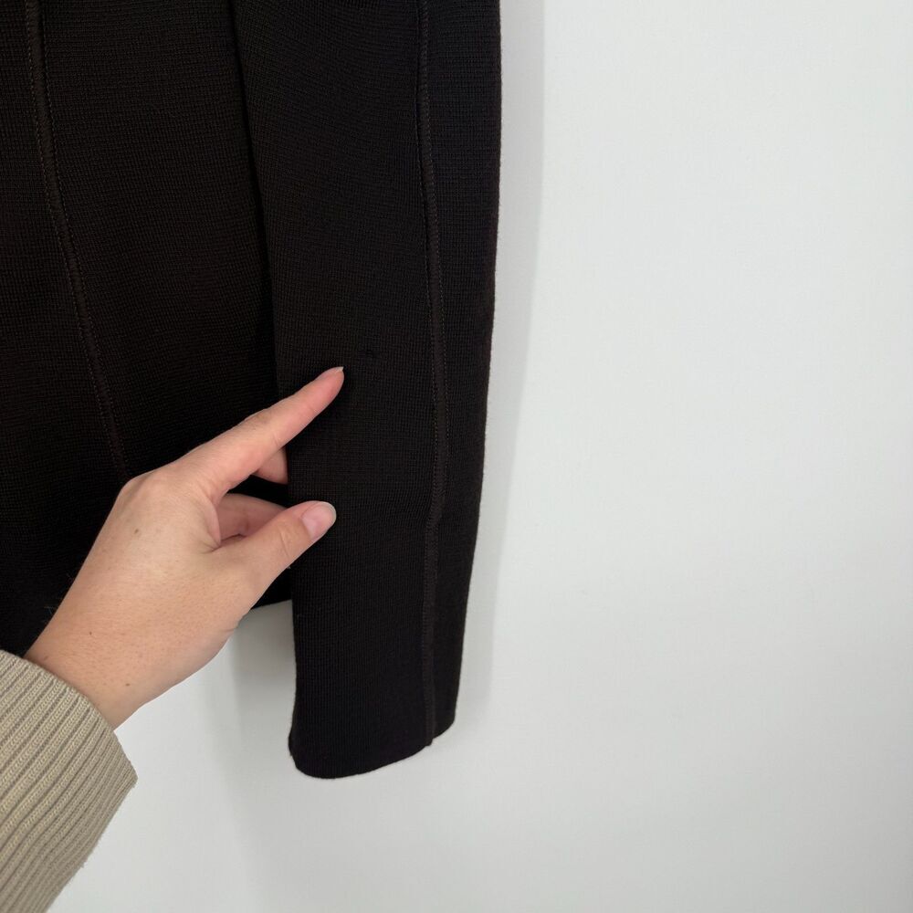 MAX MARA Double Breasted Blazer Suede Goatskin Leather Chocolate Brown Size 4 - Picture 7 of 13